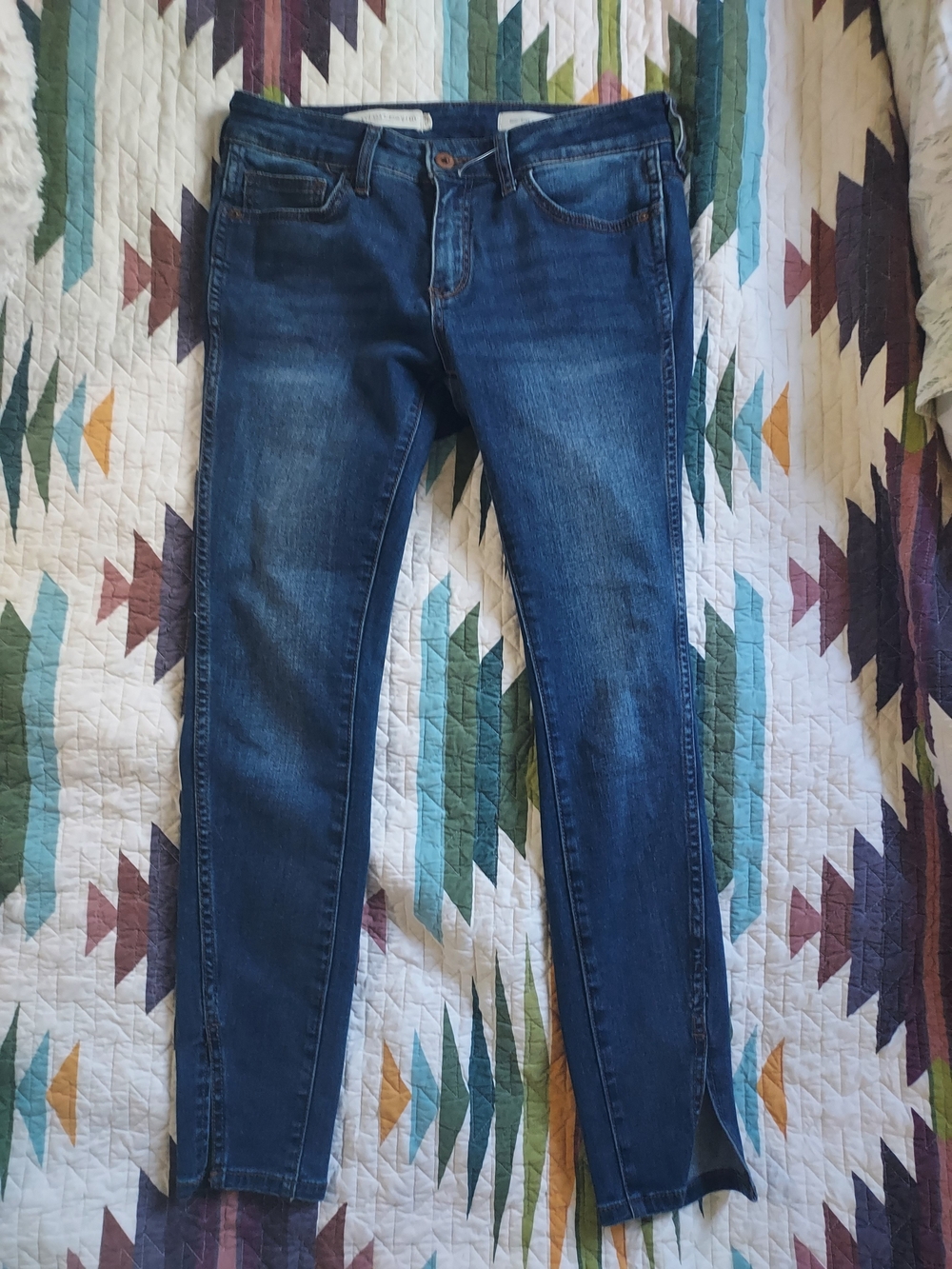 Pilcro and the Letterpress Dark Blue Skinny Jeans